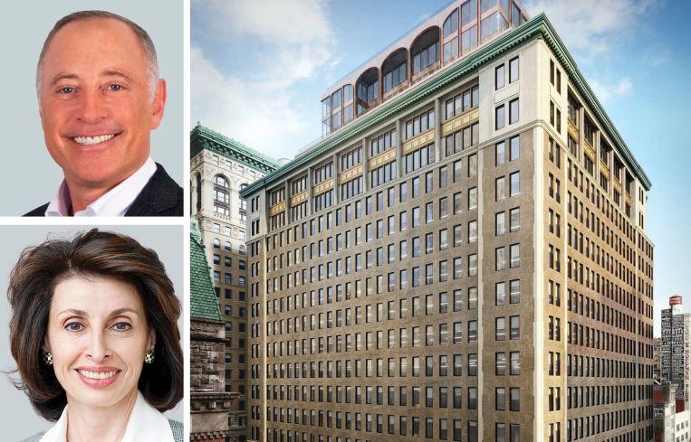 CBRE's David Hollander and Mary Ann Tighe and 295 Fifth Avenue.