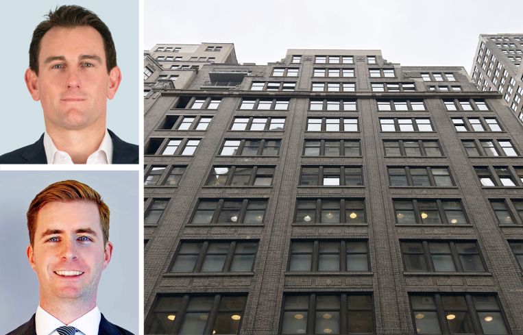 CBRE's Doug Middleton and Jack Stillwagon, and 229 West 36th Street.
