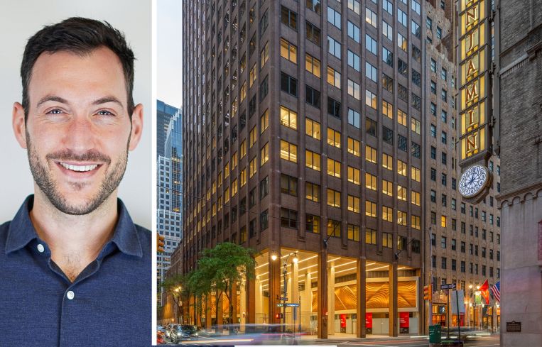 Douglas Feinberg, senior director of real estate at Industrious, and 560 Lexington Avenue.