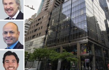 CBRE's Edward Goldman, Derrick Ades, and Jared London, and 565 Fifth Avenue.