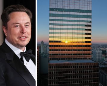 Elon Musk and 444 South Flower Street, Los Angeles.