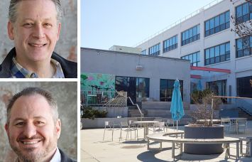 DL Development's Eric Deutsch and Brian Lockner, and 315 Meserole Street, Brooklyn.