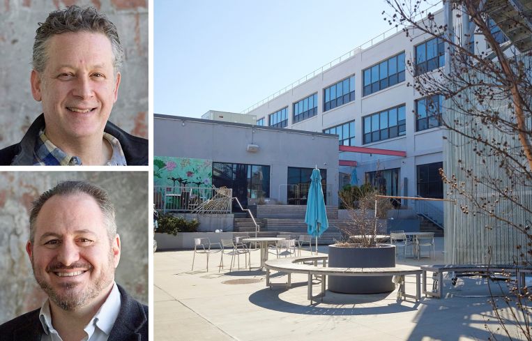 DL Development's Eric Deutsch and Brian Lockner, and 315 Meserole Street, Brooklyn.