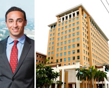 Evan Cohen, vice president of acquisitions at Tourmaline Capital, and Columbus Center, Coral Gables, Fla.