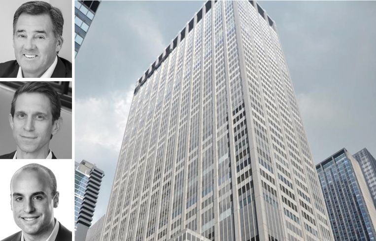 JLL's Frank Doyle, David Kleiner, and Andrew Coe, and 1301 Avenue of the Americas.