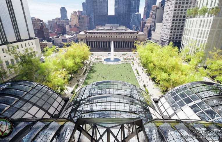 A rendering of Grand Penn Community Alliance's proposed renovation of Penn Station.