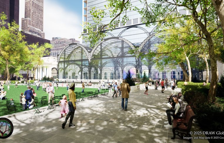 A rendering of Grand Penn Community Alliance's proposed renovation of Penn Station.