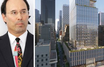 Extell founder and Chairman Gary Barnett and a rendering of 570 Fifth Avenue.