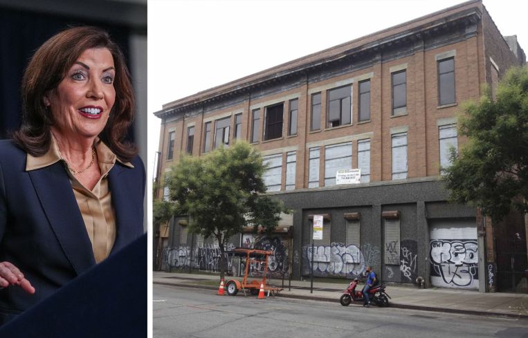 Kathy Hochul and 1042 Fulton Street.