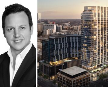 SomeraRoad's Ian Ross and a rendering of Pendry Nashville Hotel & Residences.