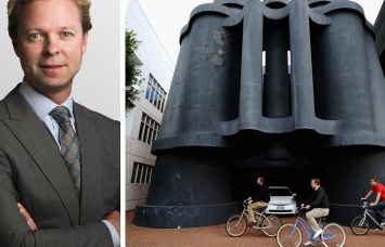 W.P. Carey CEO Jason E. Fox and the Binoculars Building in Venice, Calif.