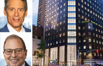 The Durst Organization's Jody Durst and Douglas Durst, and 1155 Avenue of the Americas.