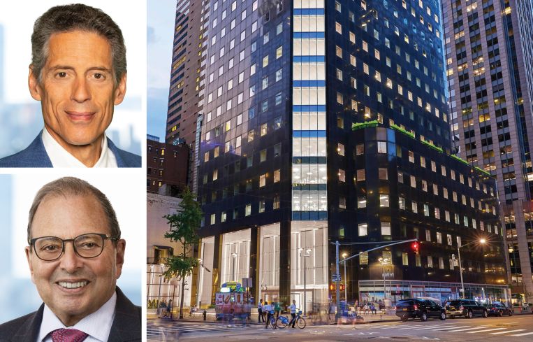 The Durst Organization's Jody Durst and Douglas Durst, and 1155 Avenue of the Americas.