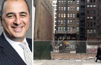 Lev Kimyagarov of Development Site Advisors, and a vacant lot at 8 West 45th Street.