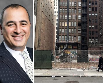 Lev Kimyagarov of Development Site Advisors, and a vacant lot at 8 West 45th Street.