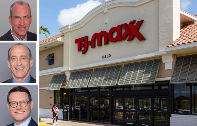 Cushman & Wakefield's Mark Gilbert, Adam Feinstein, and Mitch Halpern, and TJ Maxx at the Pinewood Square shopping center.