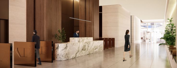 The lobby of the Metropolitan Tower.