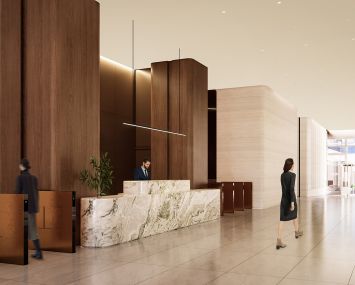 The lobby of the Metropolitan Tower.
