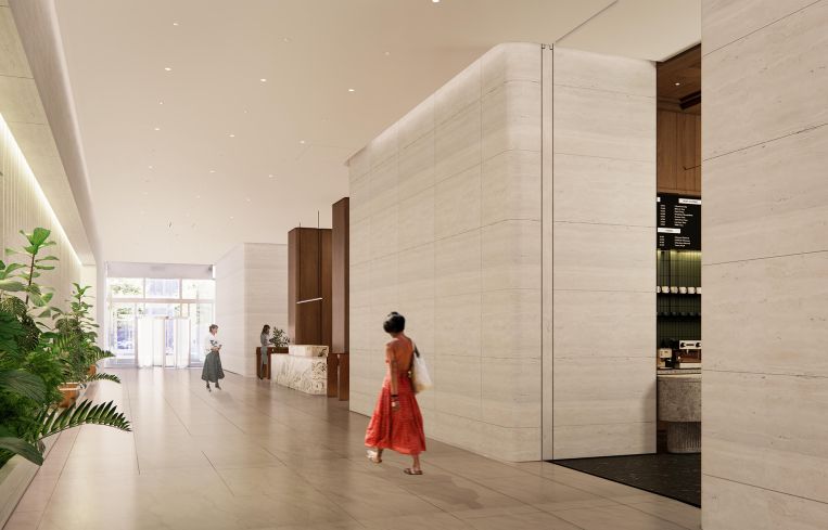 The lobby of the Metropolitan Tower.