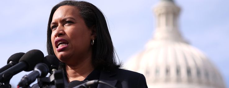 Washington, D.C. Mayor Muriel Bowser speaks outside the U.S. Capitol on March 10.