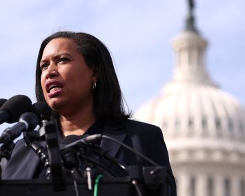 Washington, D.C. Mayor Muriel Bowser speaks outside the U.S. Capitol on March 10.