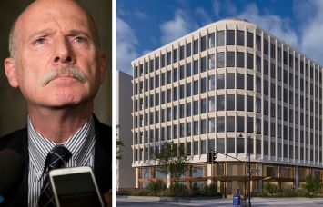 D.C. Council member Phil Mendelson and a rendering of 1625 Massachusetts Avenue, Washington, D.C.