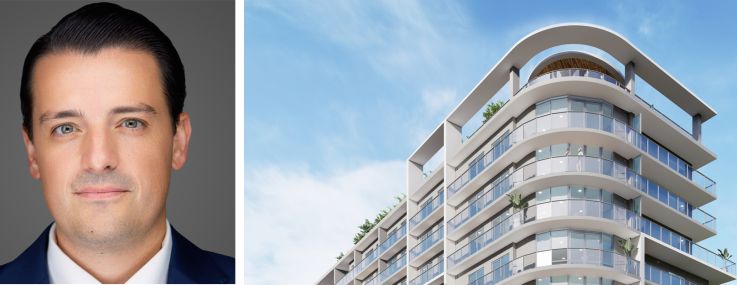 Rafael Aregger of Empira Group, Daniel Matz of Newmark, and a rendering oF ENSO.