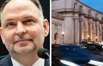 Amtrak CEO Stephen Gardner and Union Station in Washington, D.C.