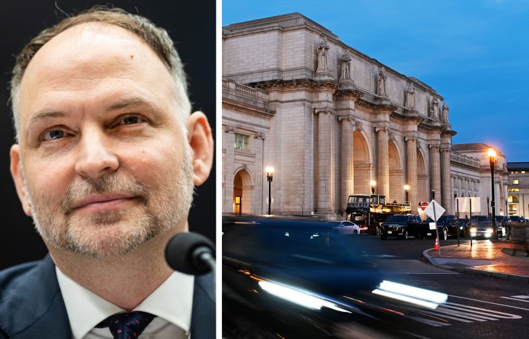 Amtrak CEO Stephen Gardner and Union Station in Washington, D.C.