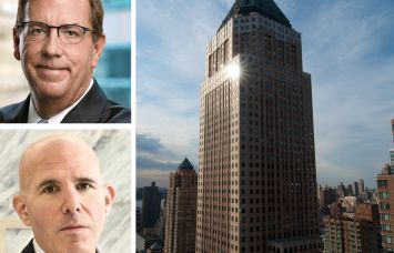 SL Green's Steven Durels, RXR's Scott Rechler, and One Worldwide Plaza at 825 Eighth Avenue.