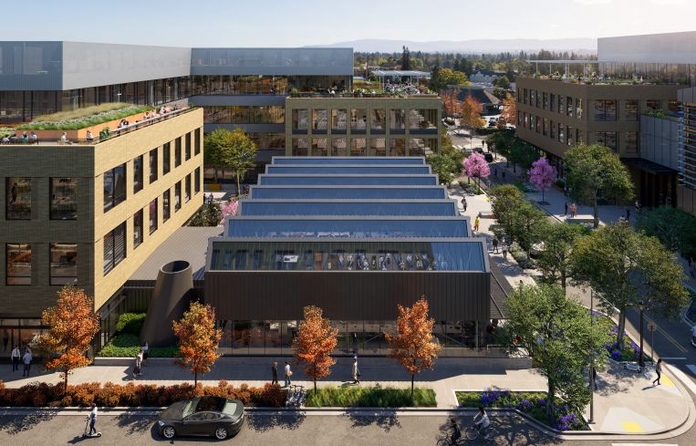The Shop at Elco Yards in Redwood City, Calif., a lab complex, as seen from the air.