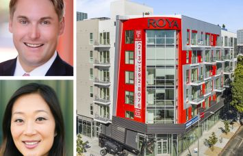 Tom Burns of Affinius Capital; Jaime Lee of Jamison, and The Roya, a 157-unit multifamily complex in Los Angeles’ Koreatown neighborhood