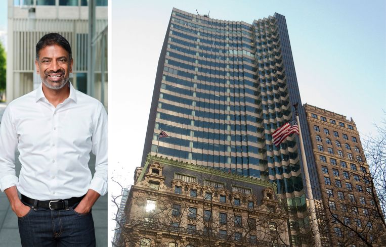 Novartis CEO Vasant Narasimhan and 10 Bryant Park.
