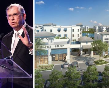 Truist Bank CEO William Rogers Jr. and a rendering of Shalimar at 3750 West Boynton Beach Boulevard, Boynton Beach, Fla.