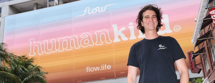 Adam Neumann at the launch of Flow Residential Real Estate & Lifestyle Brand in 2024.