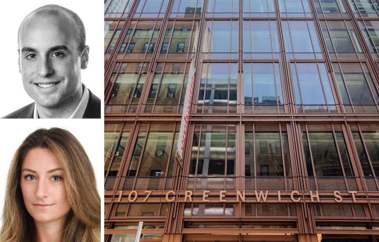 JLL's Andrew Coe and Margaux Kelleher, and 107 Greenwich Street.