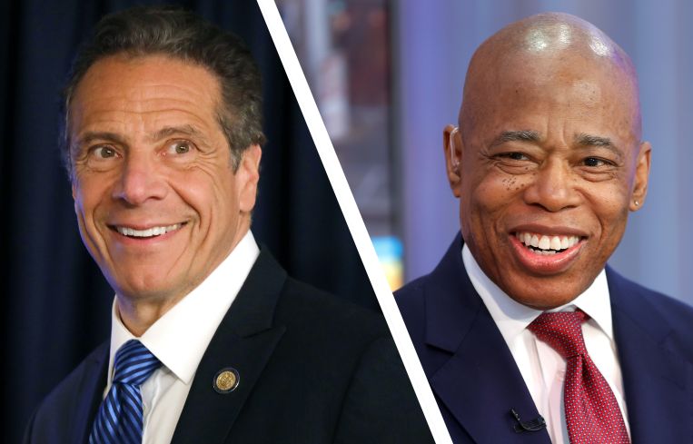 Former Gov. Andrew Cuomo and Mayor Eric Adams.