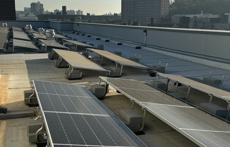 Solar panels on a building.