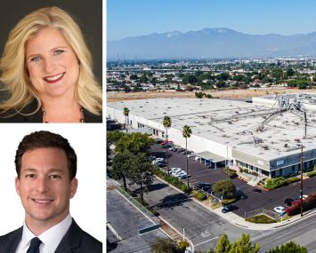CBRE's Barbara Perrier and Eric Cox, and 705 Baldwin Park Boulevard, City of Industry, Calif.