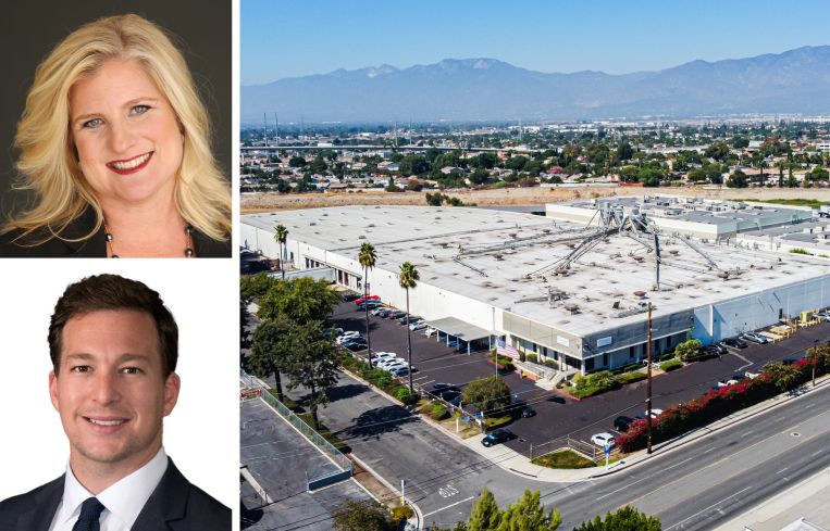 CBRE's Barbara Perrier and Eric Cox, and 705 Baldwin Park Boulevard, City of Industry, Calif.