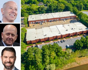 Starwood Capital's Barry Sternlicht, Goldman Sachs' David Solomon, Dalfen Industrial's Sean Dalfen, and 3130 South Martin Street, East Point, Ga.