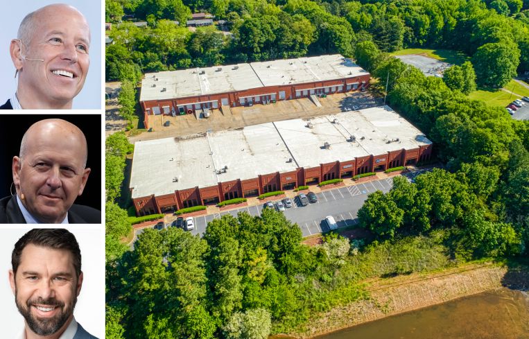 Starwood Capital's Barry Sternlicht, Goldman Sachs' David Solomon, Dalfen Industrial's Sean Dalfen, and 3130 South Martin Street, East Point, Ga.