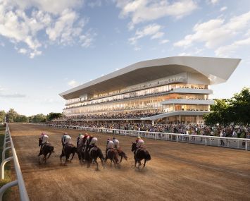 A rendering of the Belmont Park updated track.