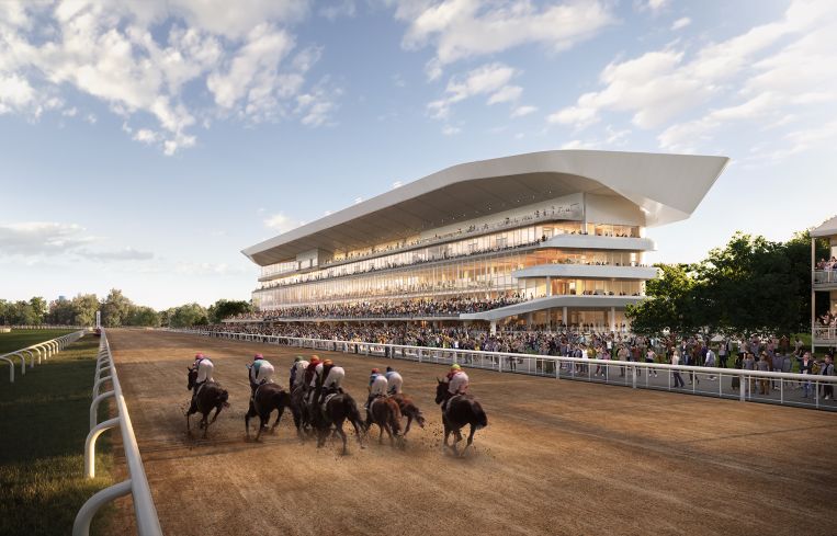 A rendering of the Belmont Park updated track.