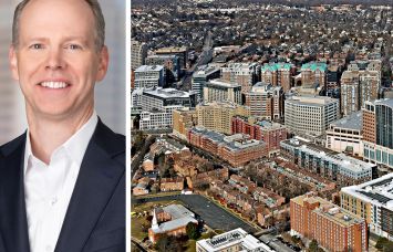 Nuveen CEO Bill Huffman and the Ballston neighborhood of Arlington, Va.