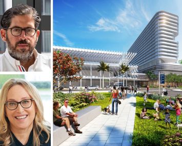 David Martin of Terra, Jackie Soffer of Turnberry, and a rendering of Grand Hyatt Miami Beach.