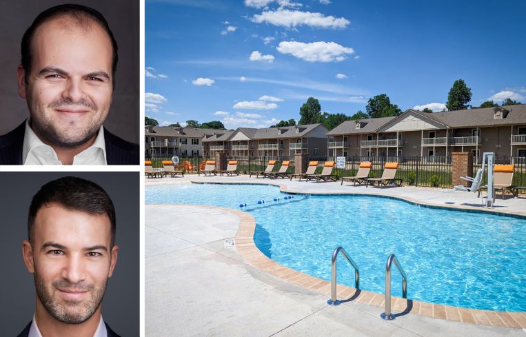 David Walkin of Conserve Holdings, Stephen York of Arbor Realty Trust, and Cove at Ridge multifamily property in Lyman, S.C.