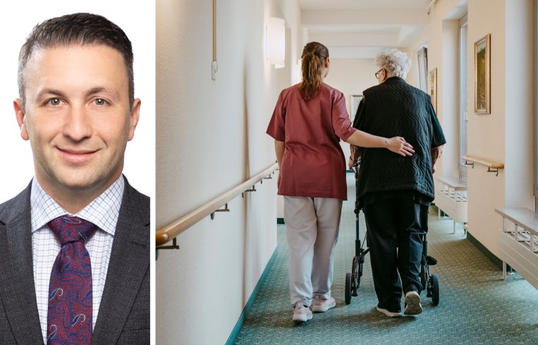 David Young, managing director at Greystone, and a senior nursing facility.