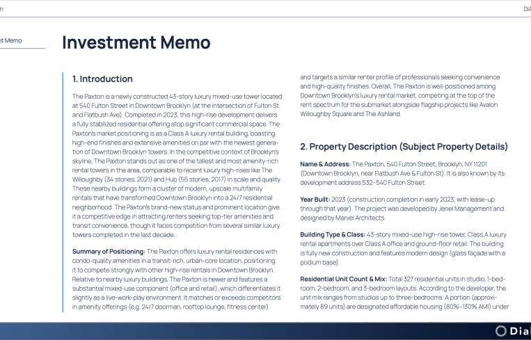 The new, comprehensive Diald AI investment memo is generated in a matter of hours from analysis of nearly two million sources of quantitative and qualitative data, ultimately scoring a potential investment on its probability of success.