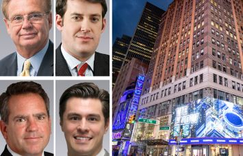 Colliers' Rick Doolittle (clockwise from top left), JP Howard, Taylor Bell, and Michael Joseph, and 1441 Broadway.